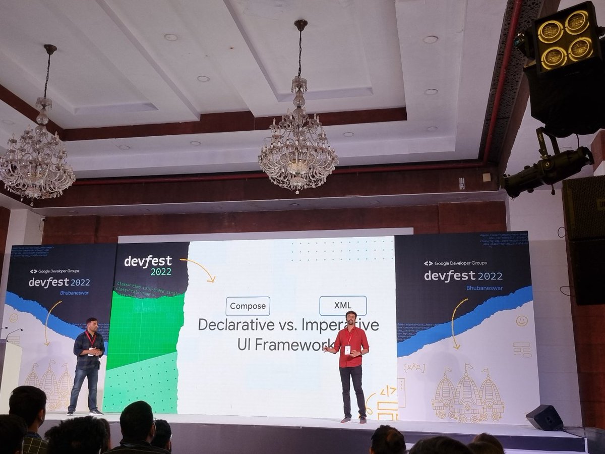 abhipattnaik's tweet photo. XML VS Compose
#DevFest2022Bhubaneswar #gdgcloud 
@gdgbbsr @gdgcloudbbsr https://t.co/KHcLkce9xe