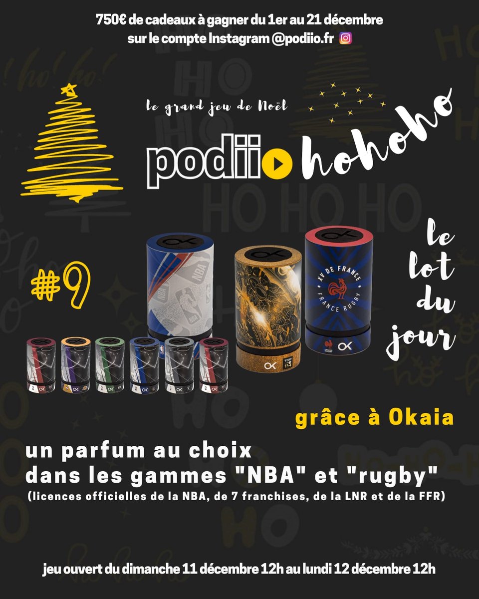 podiio_'s tweet image. A gagner sur notre compte Instagram avant lundi 12h 🎁

Un parfum de la gamme "NBA" ou "rugby" de @Okaia_officiel ! 🏉🏀

Par ici 👉 instagram.com/p/CmBnHASL5oB/…

🎅 Tout au long du mois de décembre, 750€ de cadeaux à gagner avec Podiiohohoho : suivez-nous !