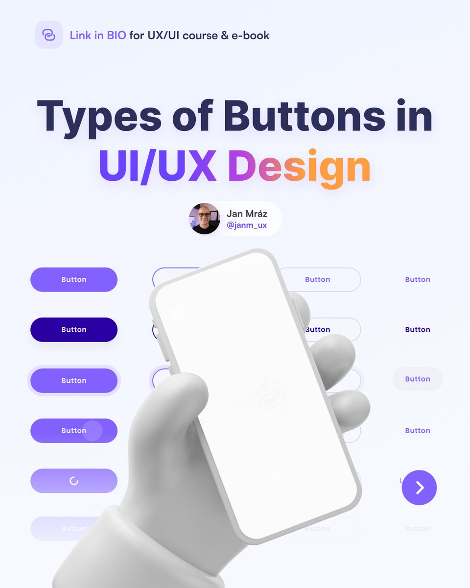 janm_uiux's tweet photo. Buttons are key components of every UI, providing users with actions with various emphases and purposes. Check the main types within this thread! 👇

Retweets are highly appreciated! 💜 https://t.co/2V8YhNaXUF
