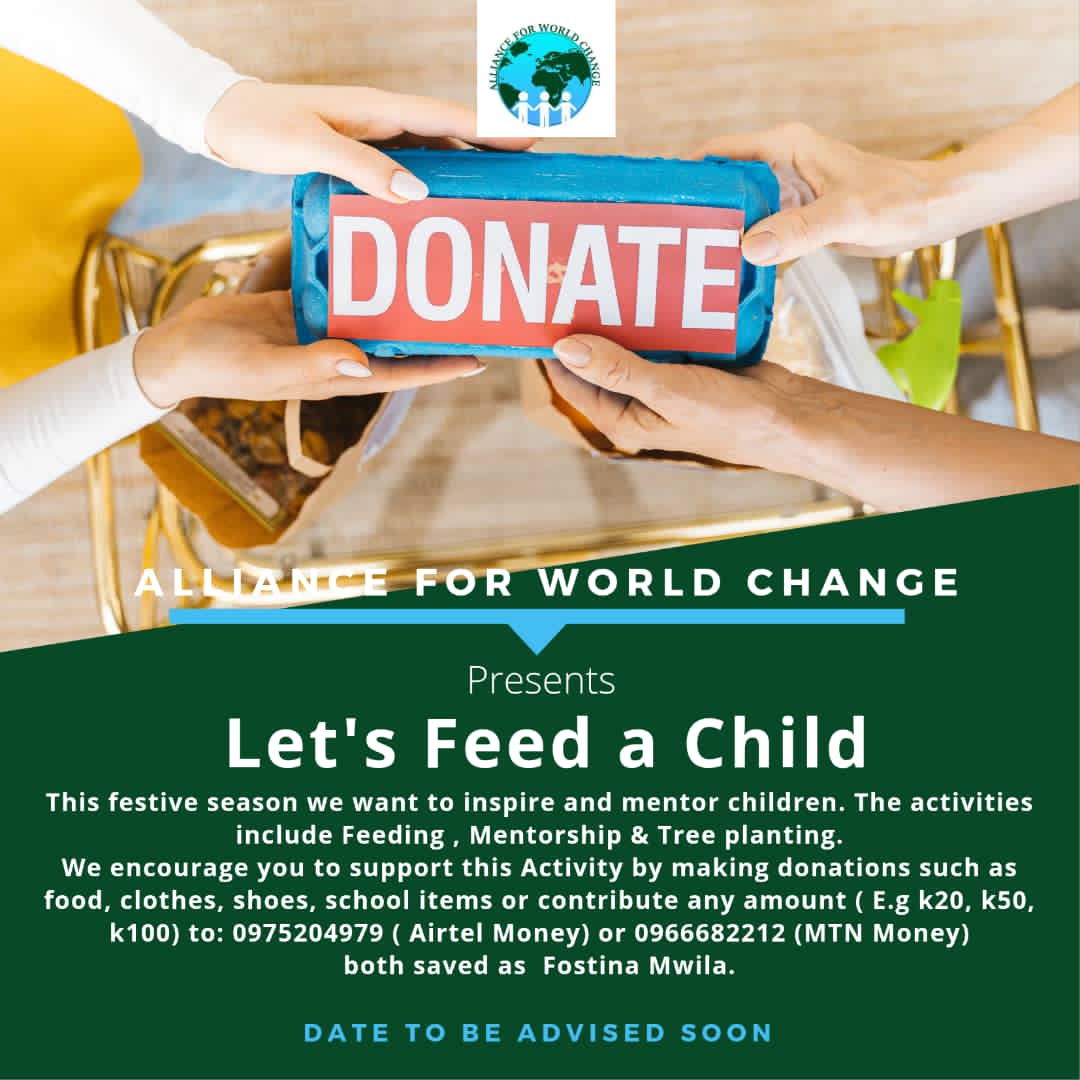 Robert_Prisbert's tweet photo. You can also donate food stuff such as tomatoes, cabbages, onions, potatoes, rice, cooking oil, juice etc @LauraMiti, @MrsHichilema
, @Chefy187 @UNZambia and @HHichilema
Your support will be highly appreciated. 
With @Alliance_AWC , @clementkaponda https://t.co/QW8MVFSWMG