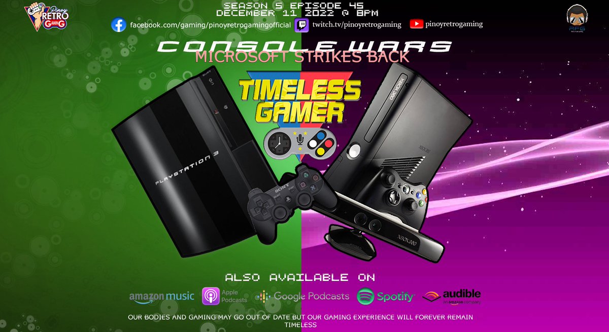 EnslinPorter's tweet photo. Catch #PinoyRetroGaming's #TimelessGamer English #podcast. Starts in 30mins. Everyone welcome.😁
Console Wars: Microsoft Strikes Back
#PS3 vs #Xbox360
https://t.co/uwfrx8RIRp
https://t.co/FIqfwMShJA
https://t.co/OwQnaGNBLa
8pm GMT+8, 7am EST, 4am PST, 12pm GMT
#PRG #RetroGaming https://t.co/bv9yJHNl1O