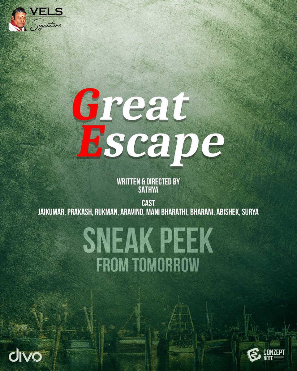 VelsSignature's tweet photo. Our @VelsSignature's next short film #GreatEscape Sneak Peek releasing Tomorrow. Stay tuned 👍
Directed by #Sathya 🎥
#VelsSignature @suriyanagarajan @ConzeptNoteOff @Ashkum19 @divomovies https://t.co/EskcaG2DHk