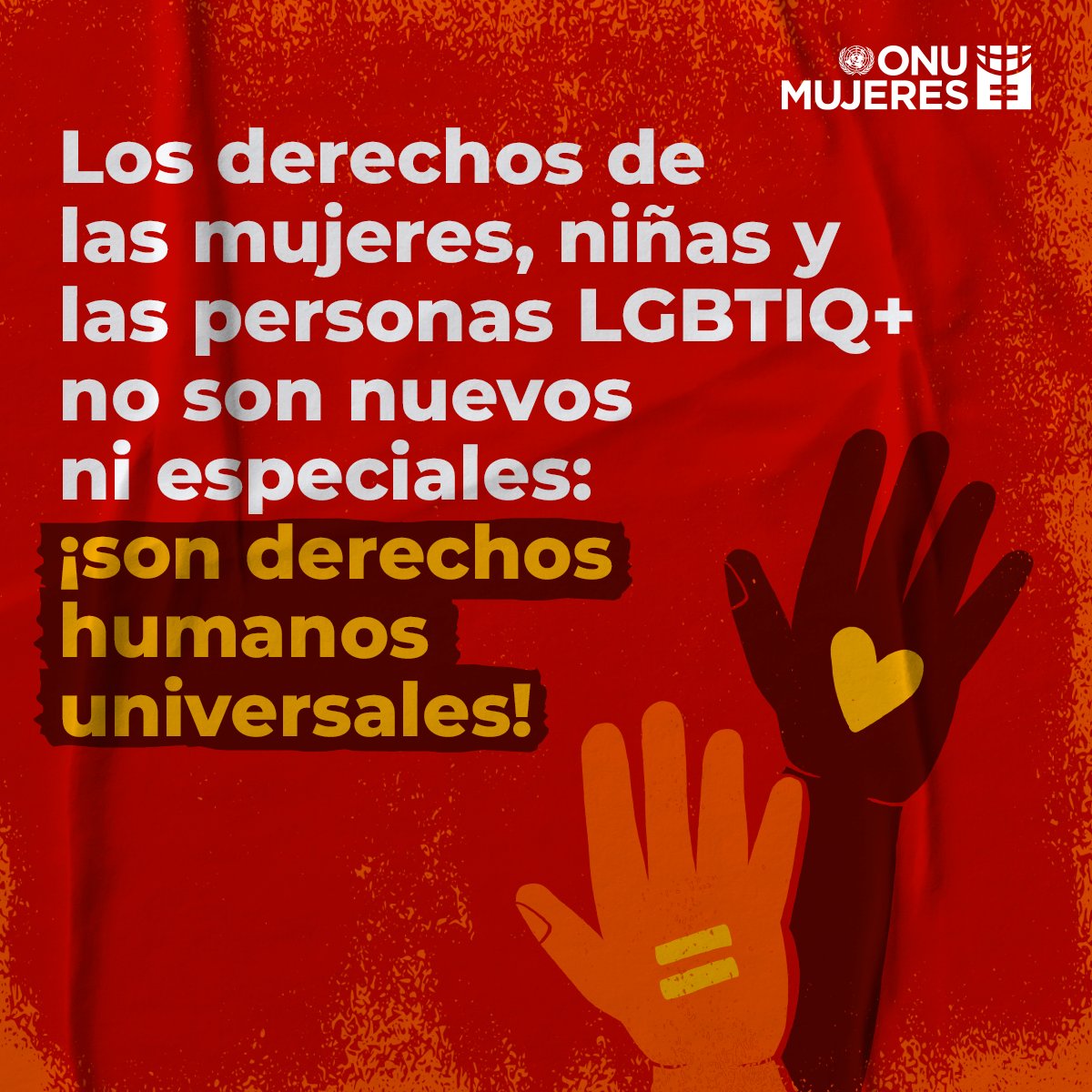 ONUMujeres's tweet photo. ⚠️📣 Eliminemos todos los obstáculos para asegurar el derecho de las mujeres y las niñas y las personas LGBTIQ+ a una vida libre de violencia y discriminación.​

[En el marco de​l #DíaDeLosDerechosHumanos]
#16Días #YaEsYa https://t.co/6B7zuN4ncR