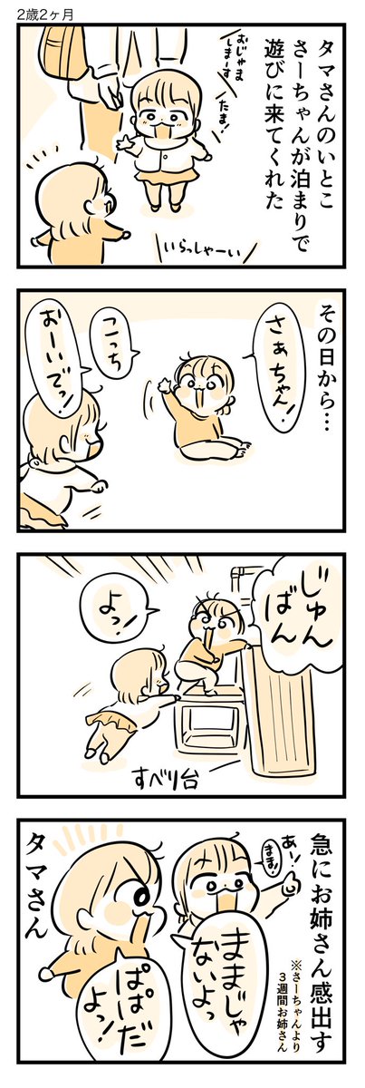 タマさんといとこのさーちゃん。

#育児漫画 