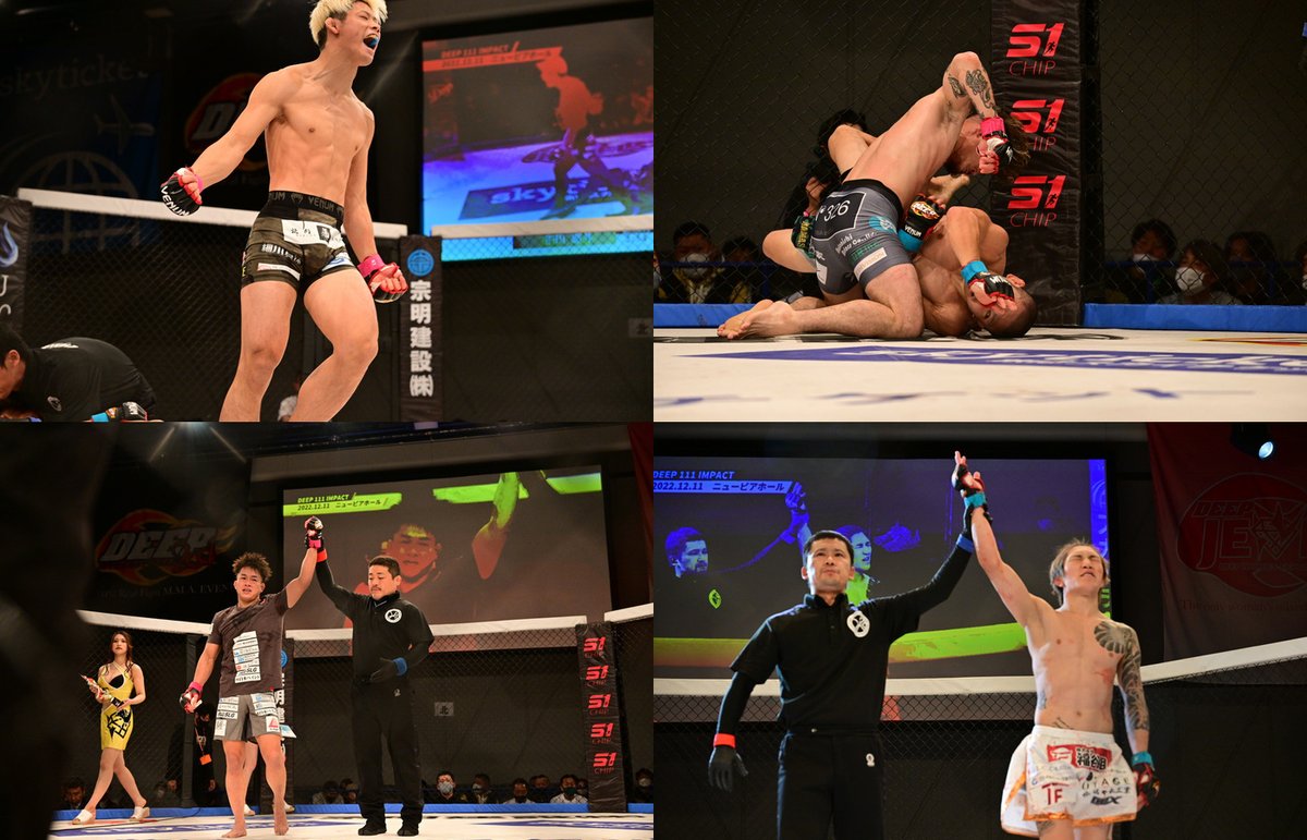 kakutolog's tweet photo. DEEPフライ級GP2022のベスト4が決まる！

伊藤裕樹(25) 13-3
@yuki_mma
2R 3分52秒 TKO] ※左ストレート

宇田悠斗(25) 7-1-1
@dadadauuu
1R 2分26秒 TKO]※左フック

本田良介(31) 10-2-1
@CuurWVYDsTTVhSn
判定5-0

福田龍彌(30) 18-7-1
@miburo_dragon
判定4-1

#DEEP111
#DEEPフライ級GP https://t.co/OecSiQn1hU