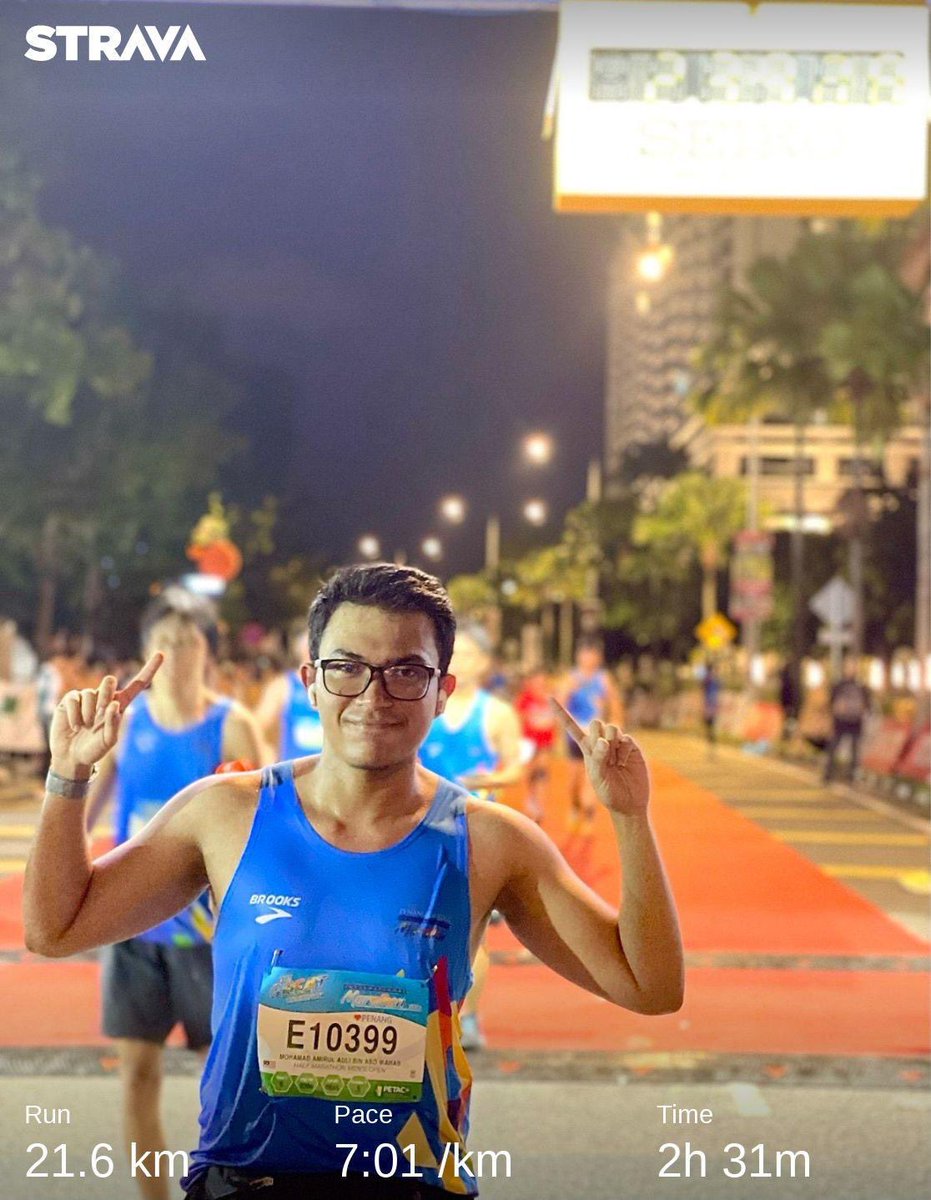 amiruladlisem's tweet photo. Alhamdulillah Half-Marathon 21KM✅ #penangbridgeinternationalmarathon #PBIM https://t.co/2MXdxfN0Zr