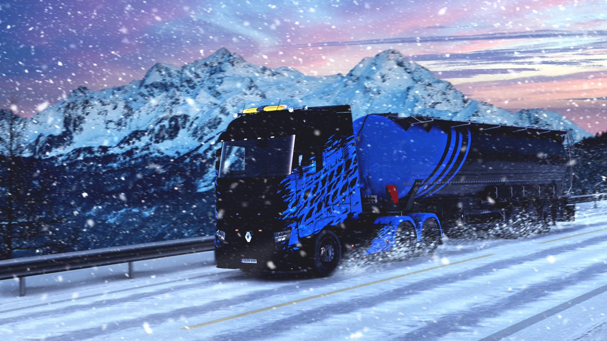 TruckersMP's tweet photo. At the top of a steep slope, a snowflake begins to fall ❄️

That's right - Winter Mod is back on #TruckersMP for the festive period!

There are many options to choose from, such as realistic physics and heavy snow ☃️

⭐ Learn more and how to install here: https://t.co/qjsRn6PMXT https://t.co/hrbMPiPNsC