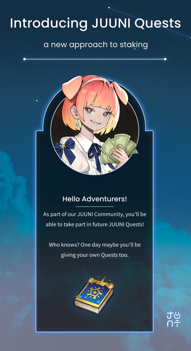 Introducing JUUNI Quests: a new approach to staking. 

A thread 🧵

1/