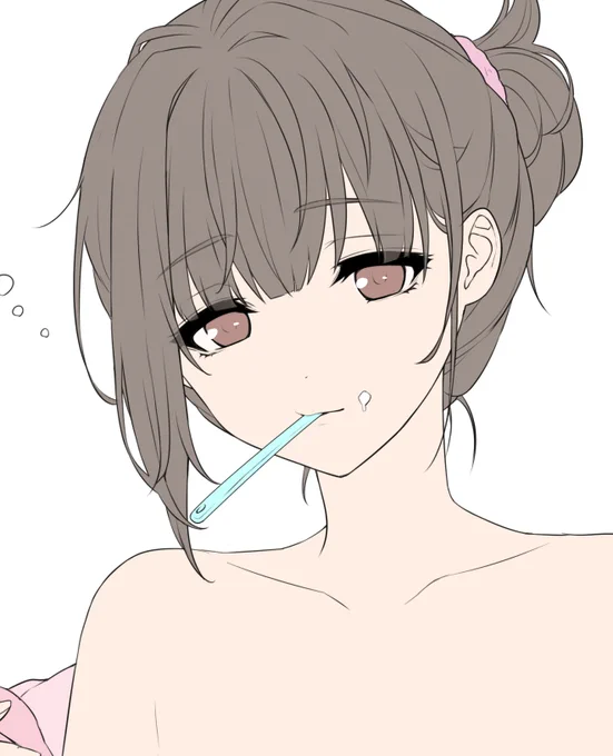 月曜日はこのお姉さんがおっぱい見せて応援してくれます!また塗ったら6:50で予約投稿します～ 