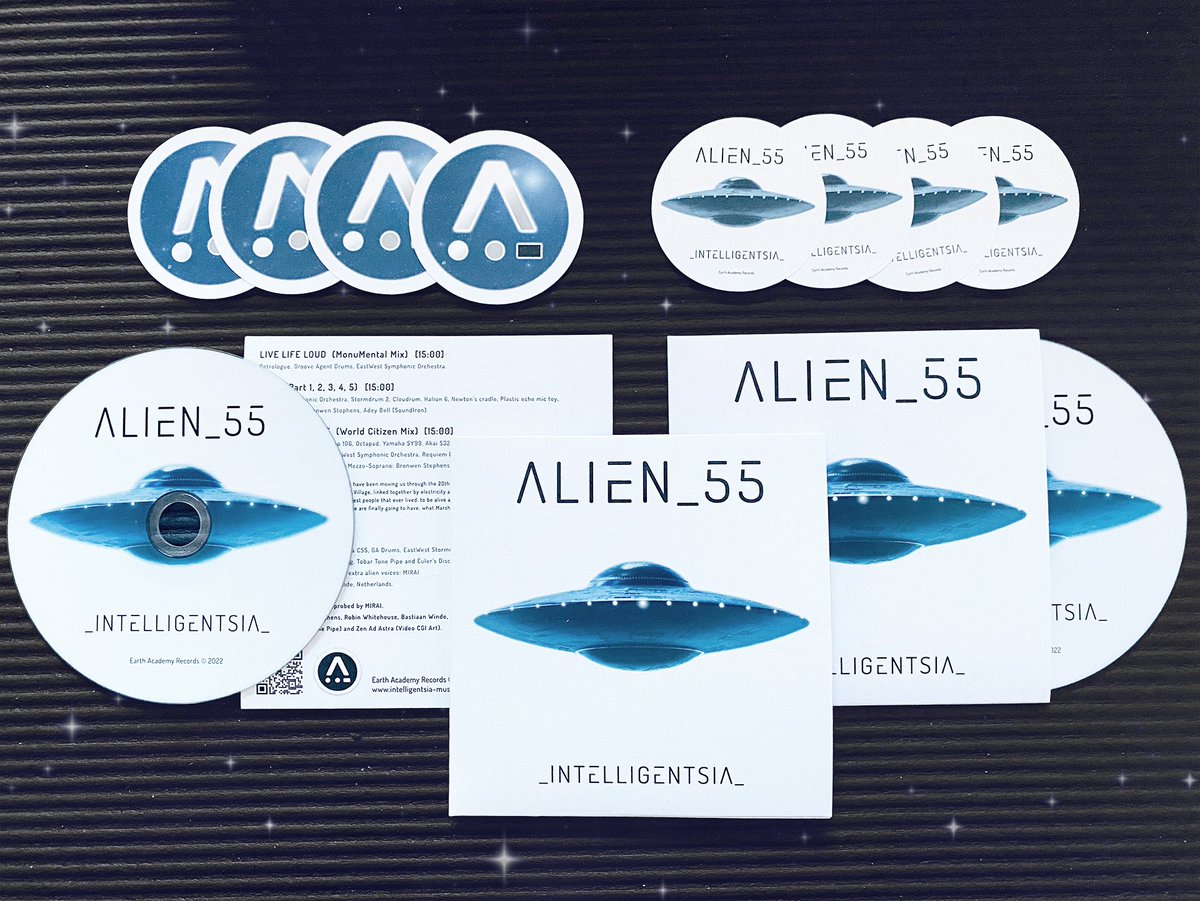 Free stickers with our latest CD 💿 from outer space!🛸 courtesy of <a href="/StickerShopUK/">StickerShop</a> 
intelligentsia-music.com/alien55.html