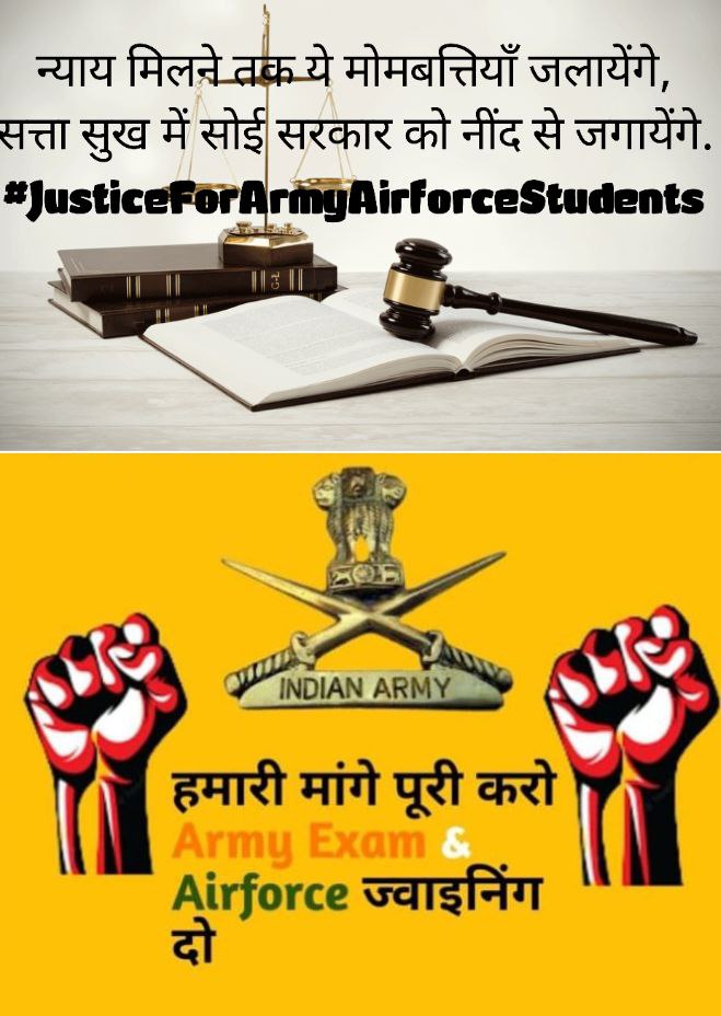 tirkeyravin123's tweet photo. #JusticeForDefenceStudents 
We want justice..
We want
▪️Army Exam
▪️ Airforce enrollment 
@rajnathsingh 
@adgpi 
@BJP4India 
@INCIndia 
@PMOIndia 
@Hritikbhardwajj 
@Lokesh_sangwan_ 
@Ravindra_Fouji https://t.co/D5KC03QY7c
