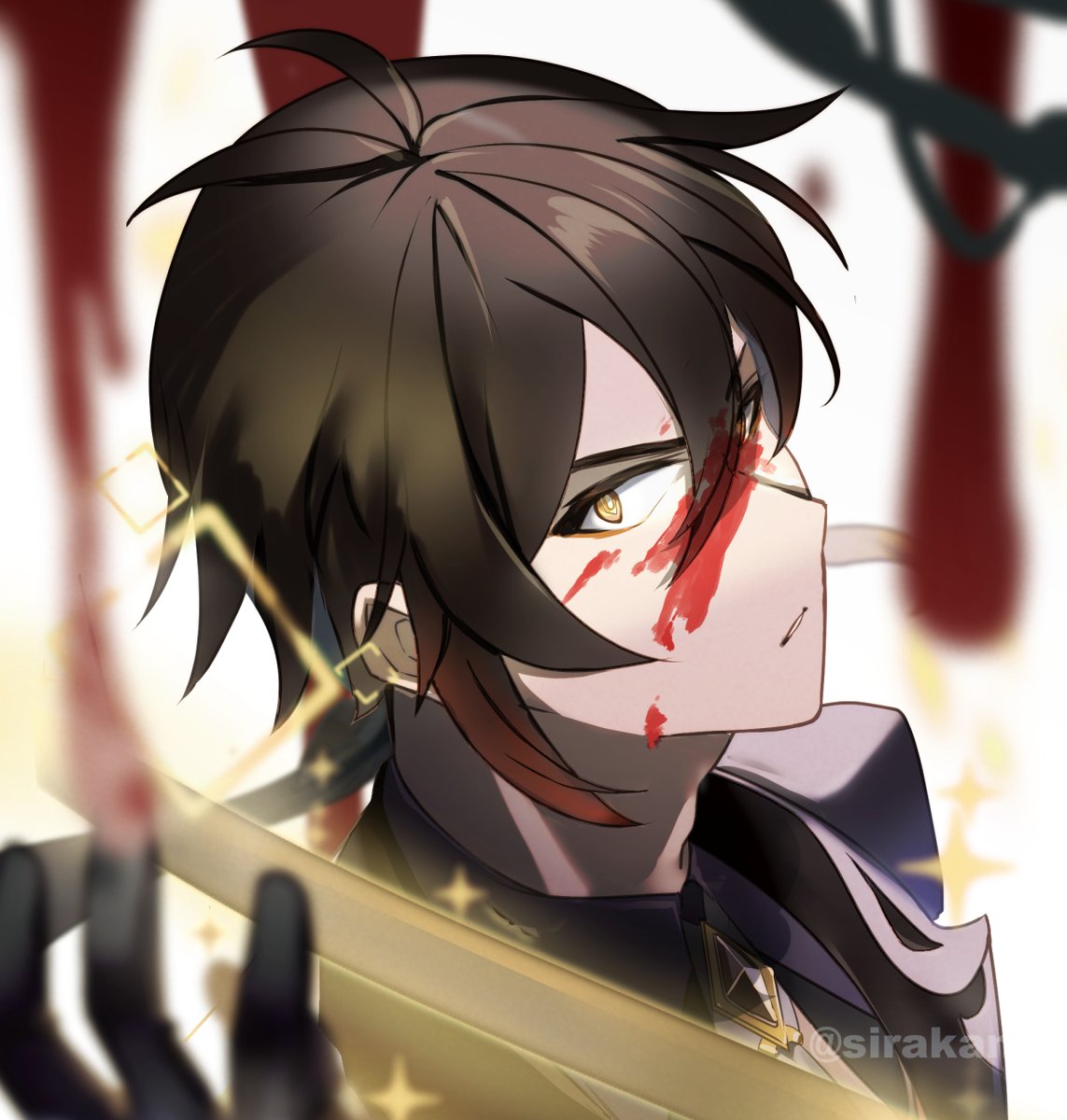 鍾離|しょうり(原神) 「#お前ら原神の最初の推し誰だよ 原神はじめる前→鍾離先生原神開始後→スクロース 」|白鐘レイ＠Skeb作業中のイラスト