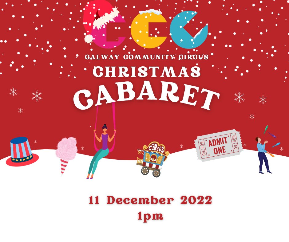 It's Christmas Cabaret Day! We're so excited to welcome the families of our members and to see these wonderful young people perform. Thank you @GalwayCityCo for supporting our Youth Circus programme and making the magic possible.