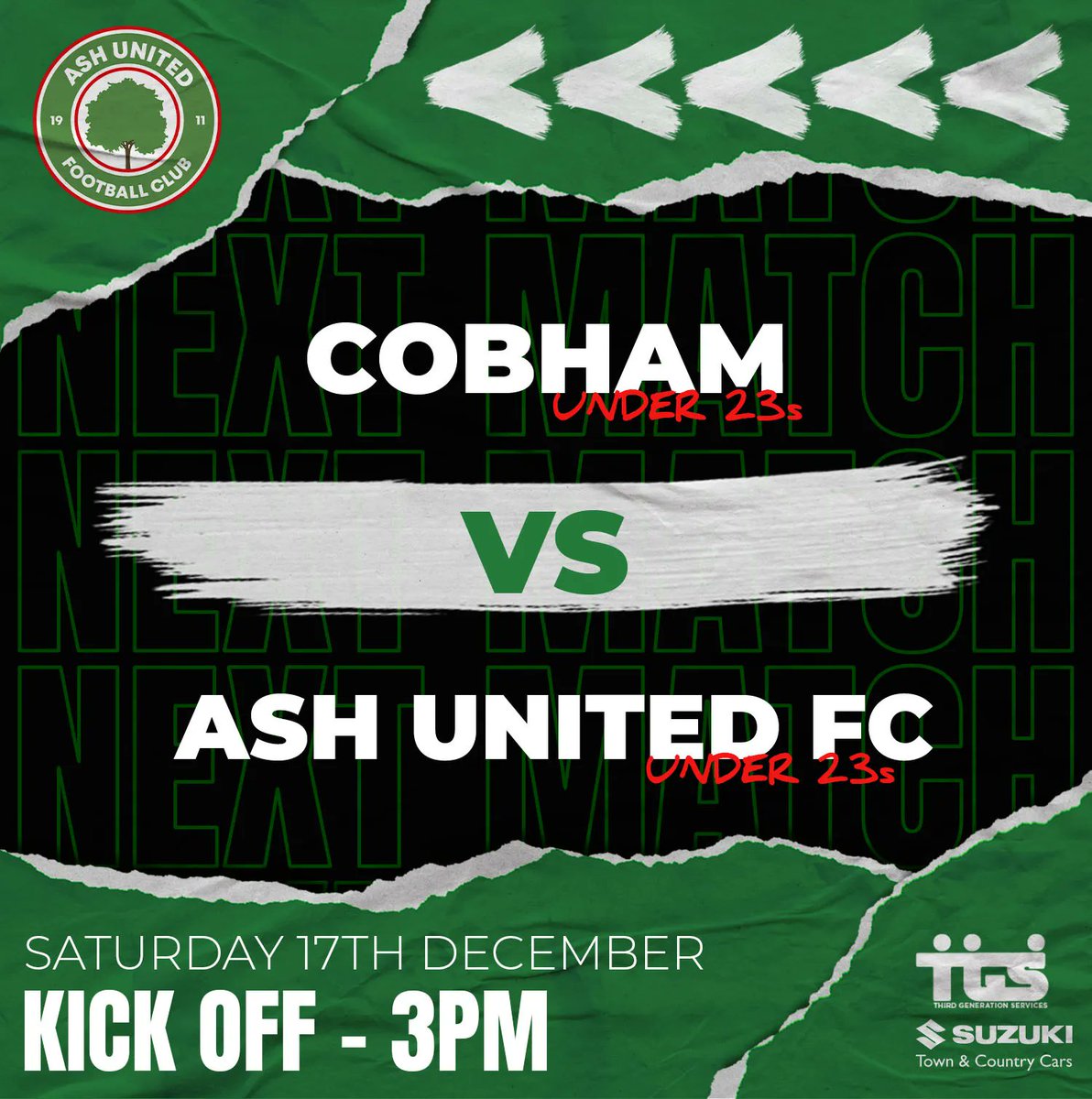 AshUnitedRes's tweet photo. This Saturday Ash U23s travel to play @Cobham_FC U23s in our upcoming Central Division match. 

📅Sat 17th Dec
📍Cobham FC
⚽3PM Kickoff

#GreenArmy 🟢🔴🌳 https://t.co/cYqFz1k6t4