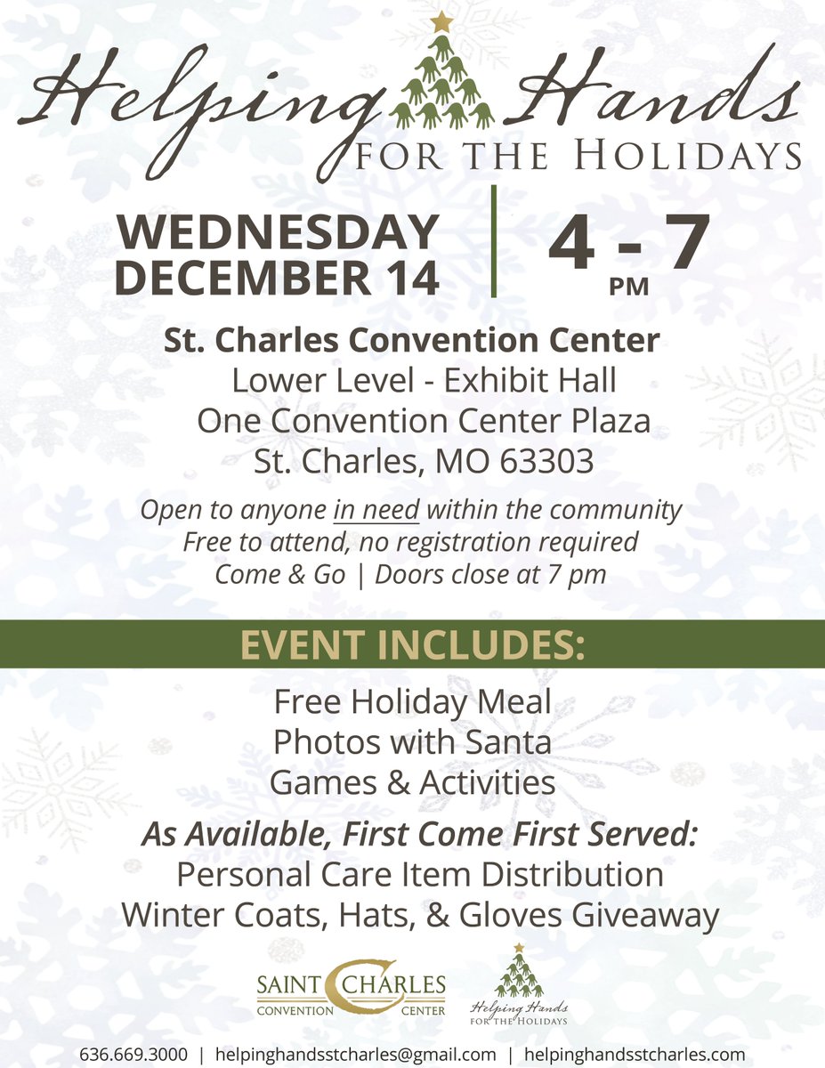 PLEASE SHARE this amazing event. It is open to anyone in need within the community. It is free to attend and no registration required.

For more information, visit: communitycouncilstc.org/events/communi…
<a href="/StCharlesConven/">St. Charles Convention Center</a>