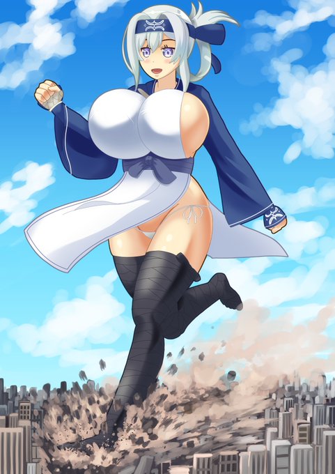 艦これの神威(巨大娘)描いてみました
#巨大娘 #giantess 