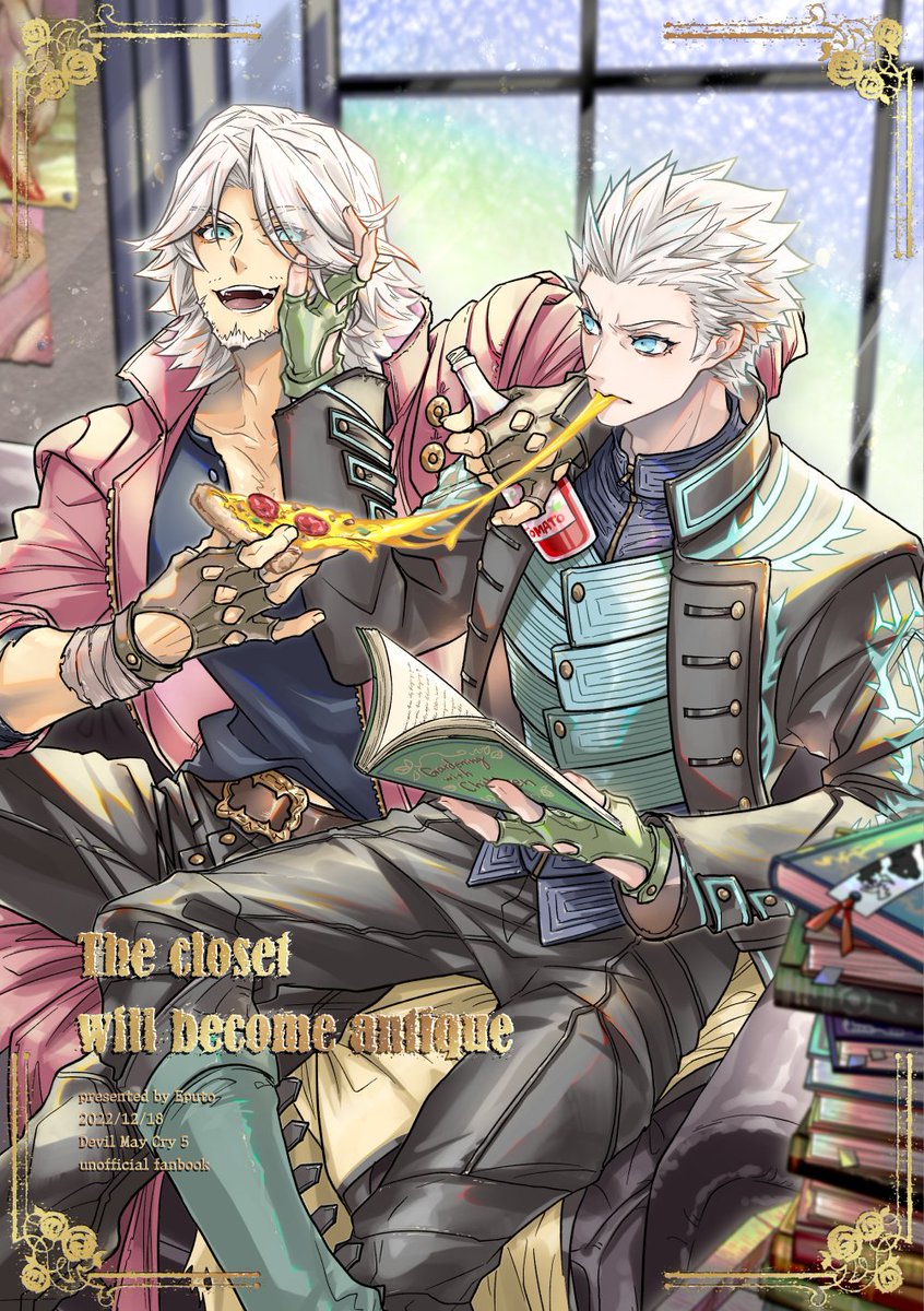 📕同人誌頒布情報
DevilMayCry / Dante & Vergil
「The closet will become antique」
ダンテの日常に馴染んできたバージルが、ゆるくダンテのトラウマをほぐす話を含むDMC短編漫画集。
詳細(& Eng info)↓
https://t.co/02umWHoDSm
BOOTH→https://t.co/fgayY9R0nG
書店分も有👍リプツリーご覧下さい 