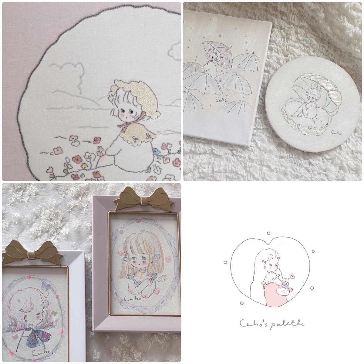 🎀個展のおしらせ🎀

ついに!Caho初個展【Caho's palette 】が開催されます〜♡
これまでの作品だけでなく私の世界に迷い込んだような展示に期待してください〜🐰

12/23.24.25は私も会場にいます🎄🤍
にがおえ・サイン会もするので是非みなさんお会いしましょう〜〜! 