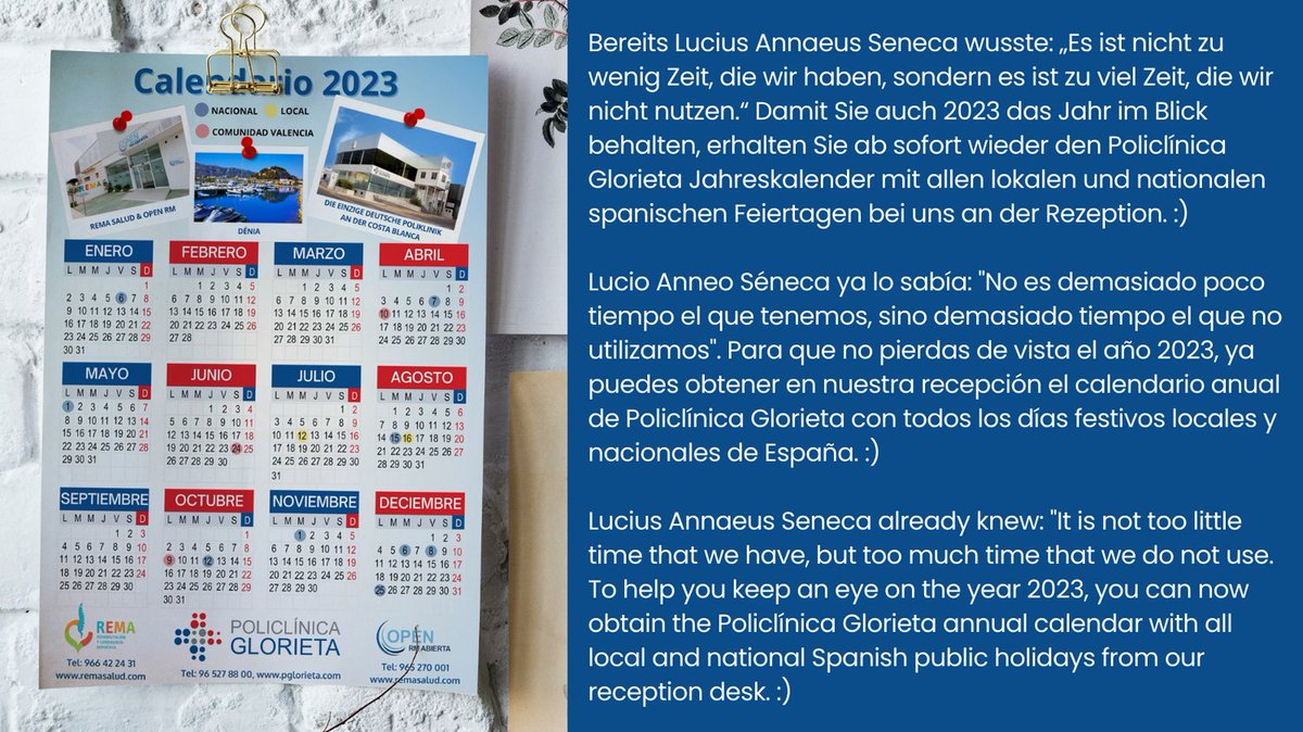 #policlínicaglorieta #tiempo #calendar #annual #vida #calendario #time