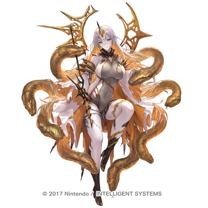 『ファイアーエムブレム ヒーローズ』第7部に登場する、「黄金の魔女 グルヴェイグ」のキャラデザイン、イラスト担当させていただきました#FEヒーローズ#FEHeroes 