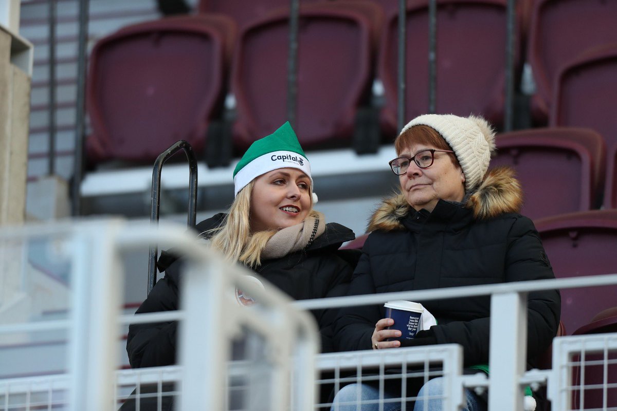 HibernianFC's tweet photo. Supporting the Hibees today 💚

Thank you to Capital Credit Union for providing the Hibs Christmas hats! https://t.co/zEhTcRlFWt