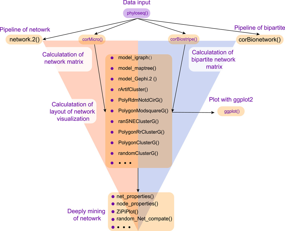 iMetaScience's tweet photo. ggClusterNet: An R package for microbiome network analysis and modularity‐based multiple network layouts, developed by @TaoWen82417266 @YongXinLiu7. 
#bioinformatics #microbiome #metagenomics #network #RStats 
@wileymicrobio @wileyinresearch  https://t.co/OJtP6QHYAQ https://t.co/HWxTDuY8dT