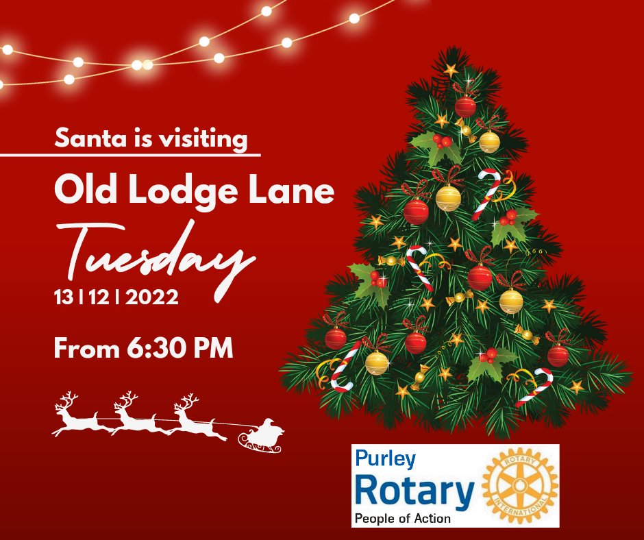Santa's third visit to #Purley with #Rotary this year is on Tuesday 13th December when he'll be journeying to the top end of Old Lodge Lane.

#santaclaus #christmascollection #community