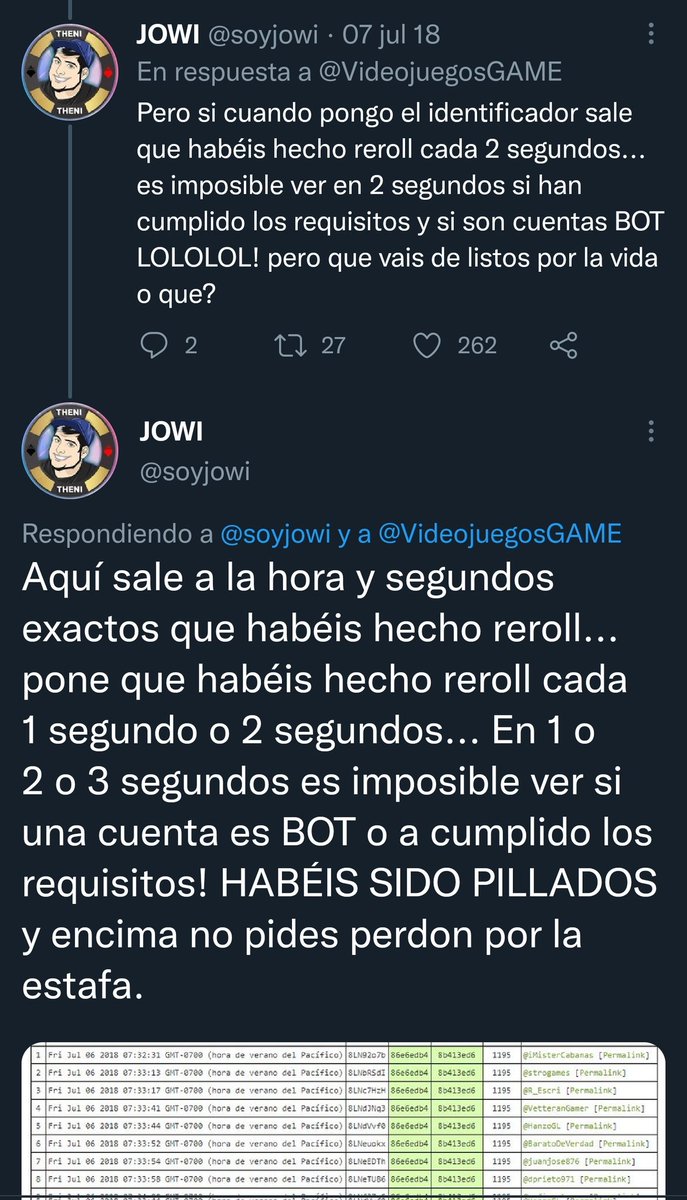 PcerdoGamer's tweet photo. JAJAJAJAJAJAJA hostia tu!! Menuda pillada épica! Y por supuesto @VideojuegosGAME ya no contestó más 😂😂
Seguramente bloqueó a Jowi como me bloqueará a mi por éste tweet, ojalá se caiga con todo el equipo el cm de 💩 éste 😂😂😂😂 https://t.co/C49gQpsuRF
