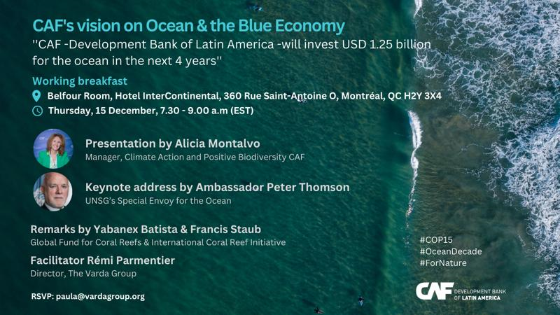 kristianteleki's tweet photo. Very much looking forward to this event @CBD_COP15 with @AgendaCAF @RemiParmentier - direct financing for projects in the coastal and ocean areas of Latin America and the Caribbean @oceanpanel https://t.co/G3Tqc423fZ
