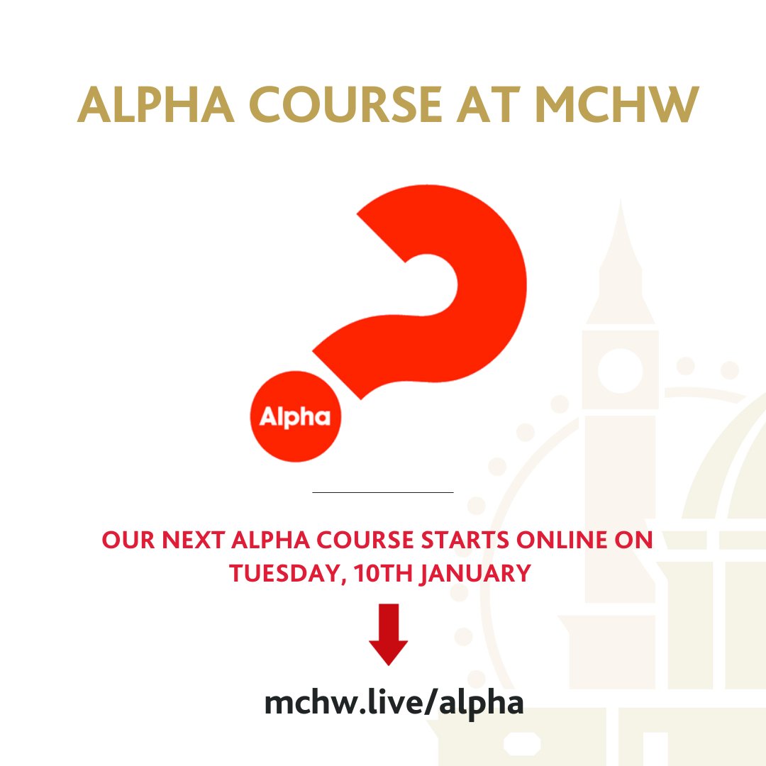 If Christmas is making you think about the big questions of faith, then why not join our next Alpha course - online from Tuesday, 10th January - register here mchw.live/alpha

#TryAlpha #AlphaCourse #Church #ChurchOnline