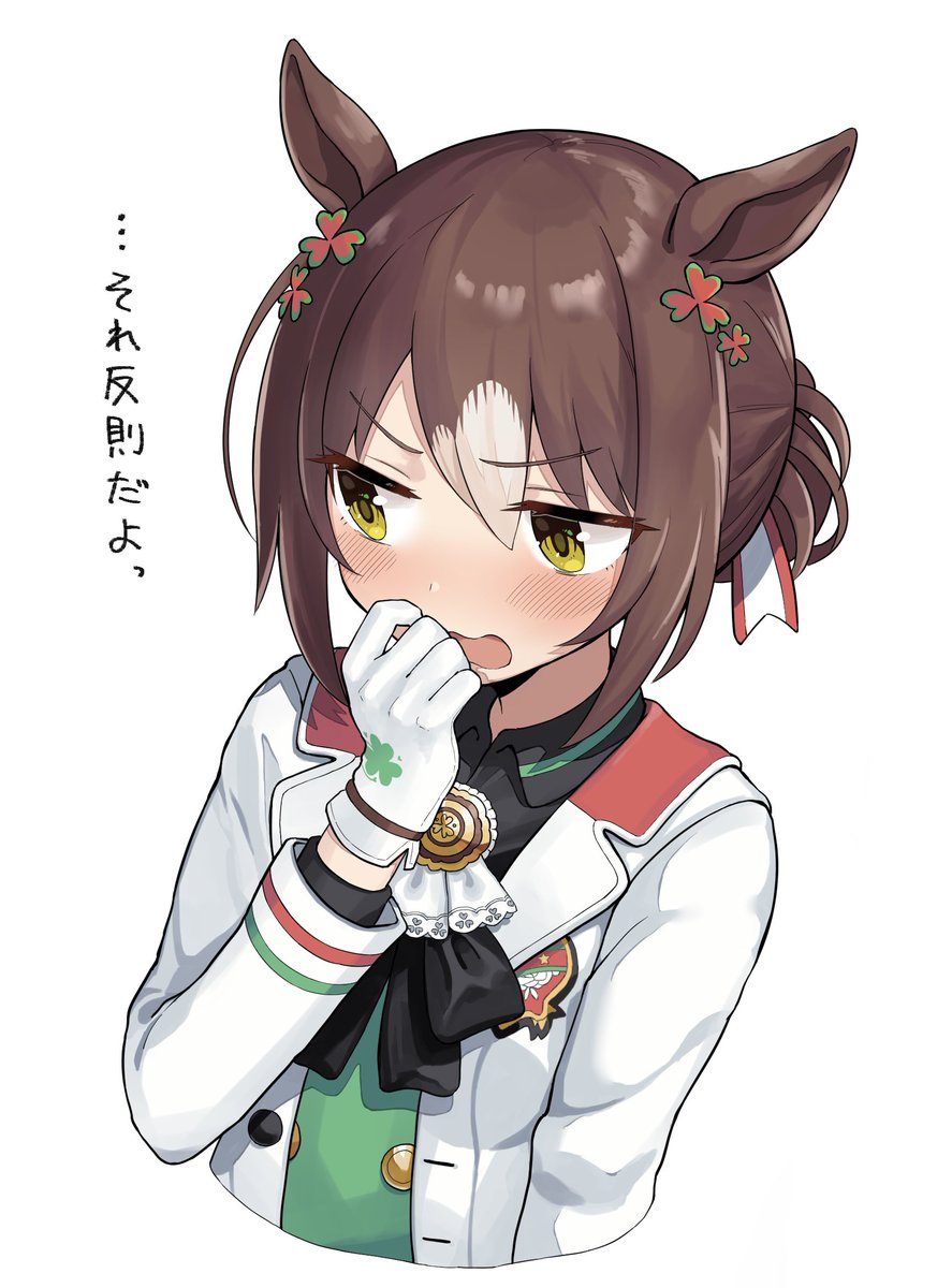 fine motion (umamusume) 1girl animal ears solo brown hair horse ears gloves blush  illustration images