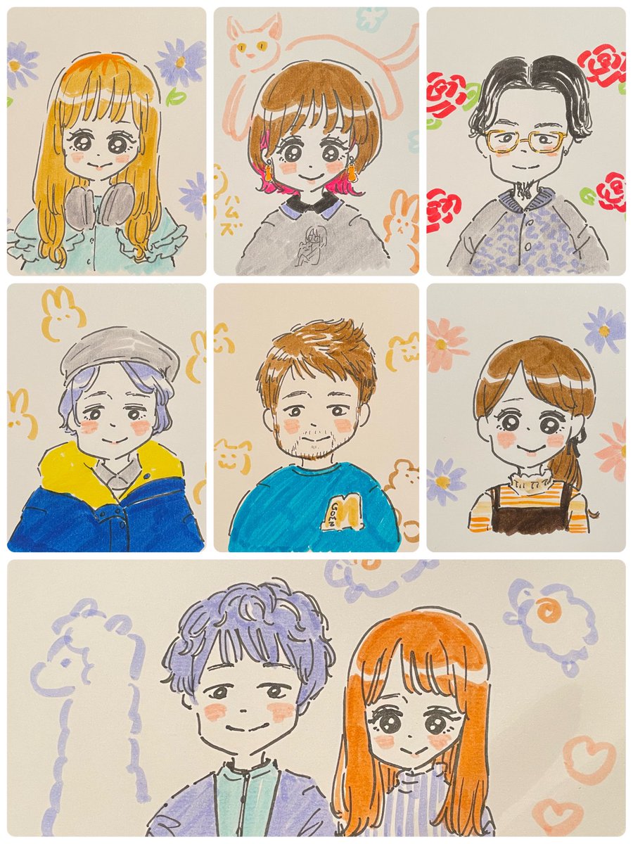 最終日も似顔絵たくさん描かせて頂きました!
本当に楽しくて嬉しかったです!
ありがとうございました🌷 