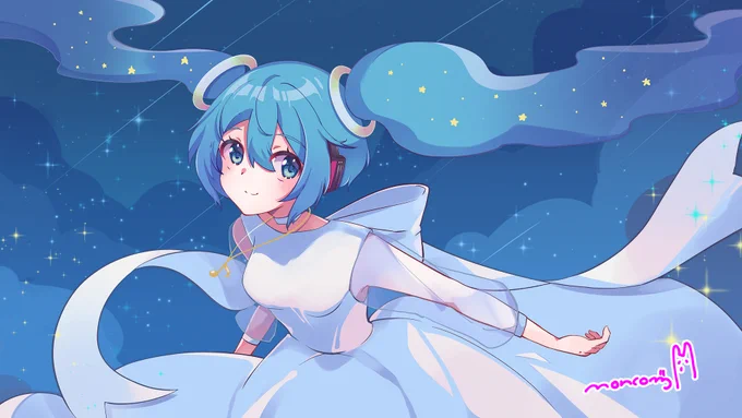 ꉂꉂ改めておしらせめろくるさんのMV2曲イラスト描かせていただきました!3枚目はラフです!へそが出てない絵も描けます! #初音ミク #vocanew #vocaloPost 