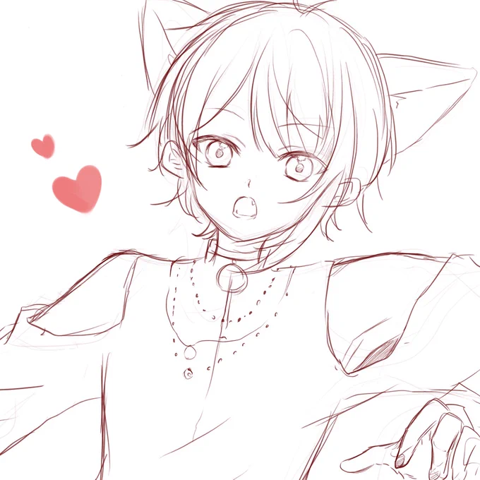 新衣装描きたいなᐡ-  ̫ -ᐡ(べべべつにツヤツヤの肩描きたいとか思ってないです嘘ですそれしか思ってないです) 