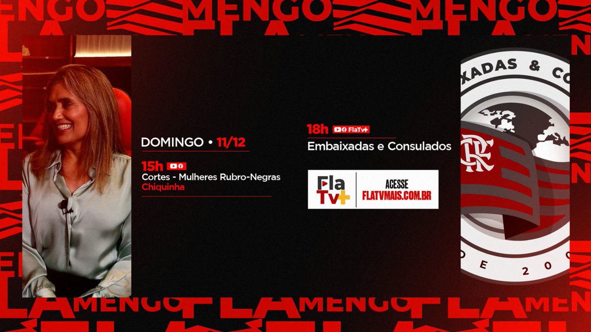 Flamengo's tweet photo. Bom dia, Nação! 

A programação deste domingo da FlaTV+ e da FlaTV! 

#CRF https://t.co/QnrGi7NPMh