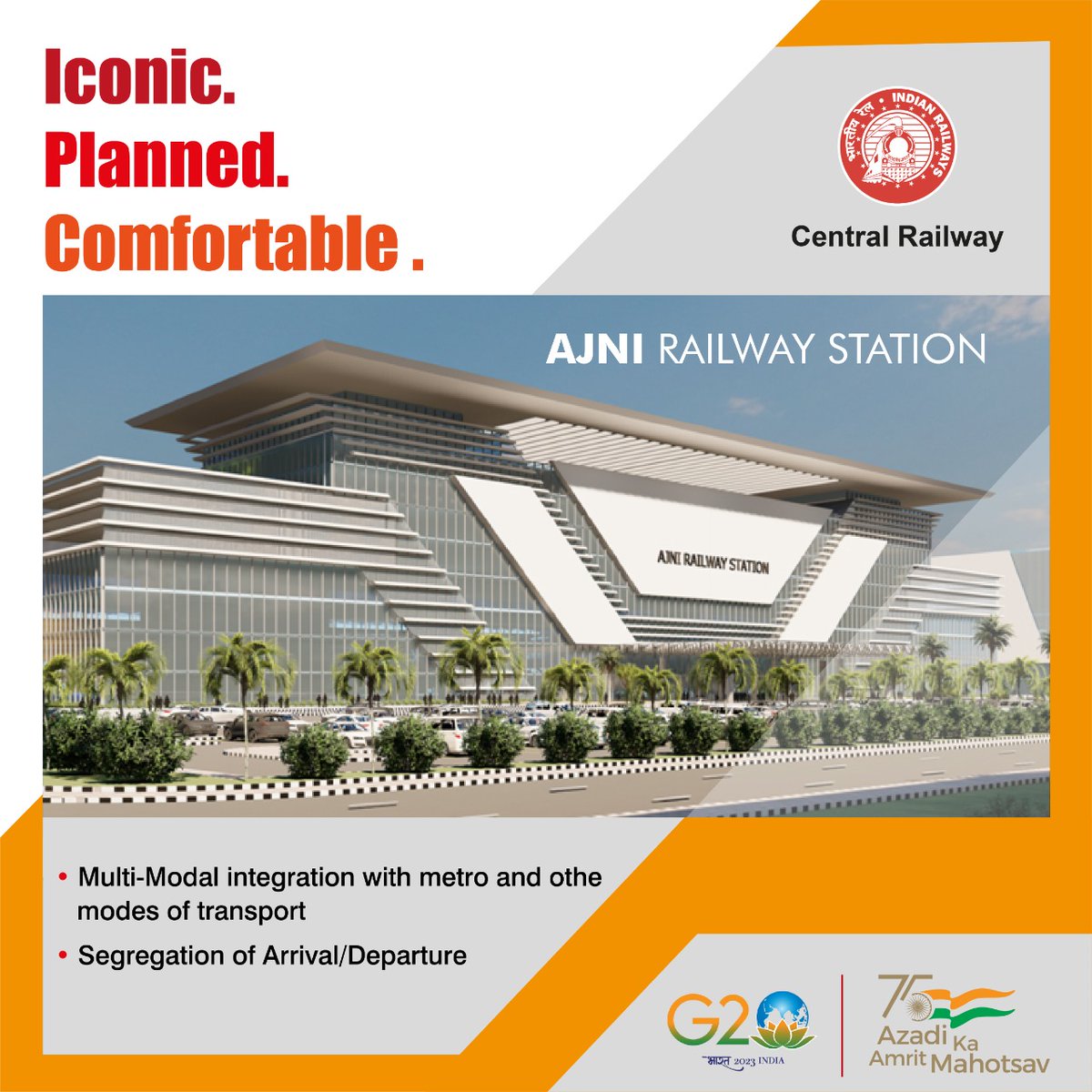 WesternRly's tweet photo. Ajni Railway Station is set to undergo a redevelopment that accentuates world-class infrastructure and passenger amenities.

#MahaSamruddhi
#RailInfra4Maharashtra
#NayeBharatKaNayaStation https://t.co/RVip8CZ10J