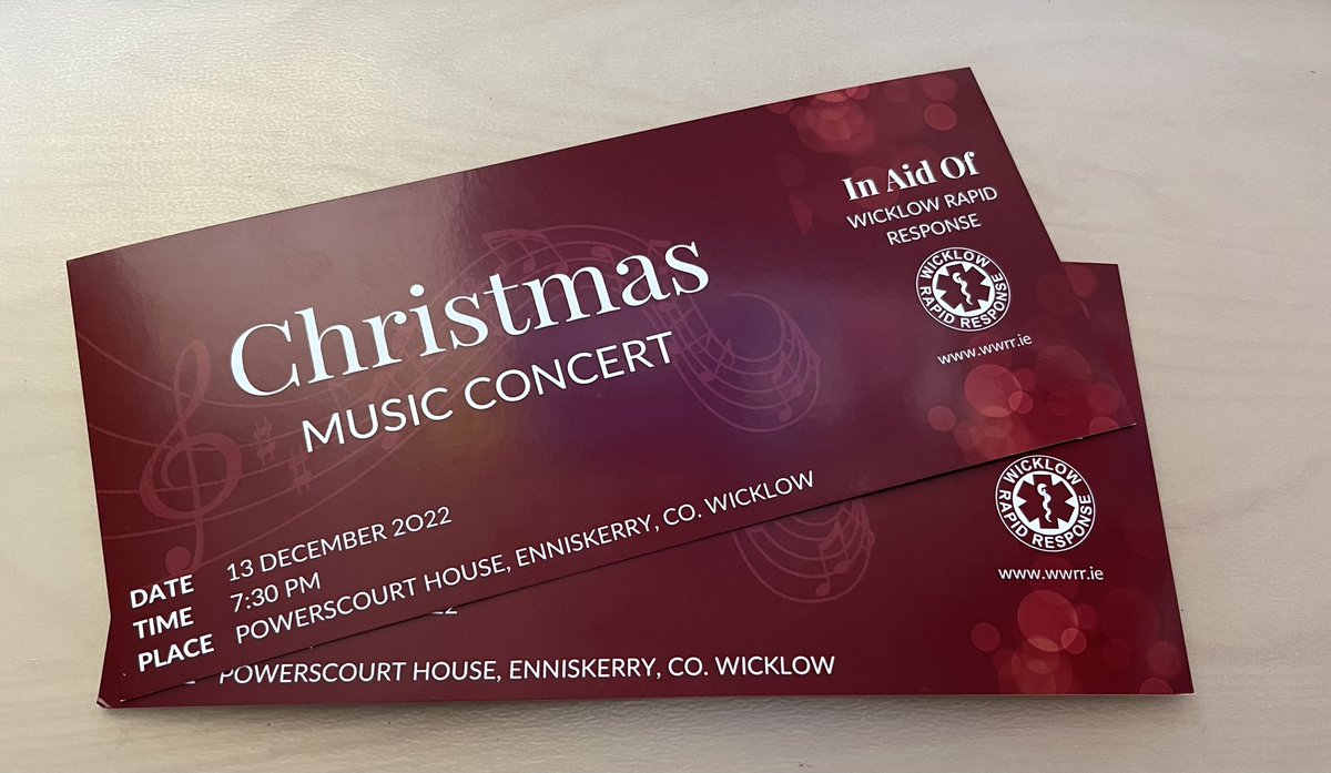 🚨Wicklow Rapid Response🚨 (@wicklowrr) on Twitter photo Competition time!
Win 2 tickets to the fabulous WWRR Christmas Concert being organised by the Farrar family with
@cdebinsta <a href="/paulbyrom/">Paul Byrom</a> @numa_palmer Phil Palmer <a href="/leahbarniville/">Leah Barniville</a> Powerscourt Ladies Choir, Alison Miller & Children’s Choir <a href="/AkaPaulHoward/">Paul Howard</a> Competition time!
Win 2 tickets to the fabulous WWRR Christmas Concert being organised by the Farrar family with
@cdebinsta <a href="/paulbyrom/">Paul Byrom</a> @numa_palmer Phil Palmer <a href="/leahbarniville/">Leah Barniville</a> Powerscourt Ladies Choir, Alison Miller & Children’s Choir <a href="/AkaPaulHoward/">Paul Howard</a>