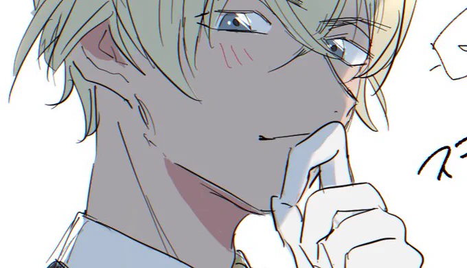 お友達へ捧げた初安室くん描き終わった…難しかった… 