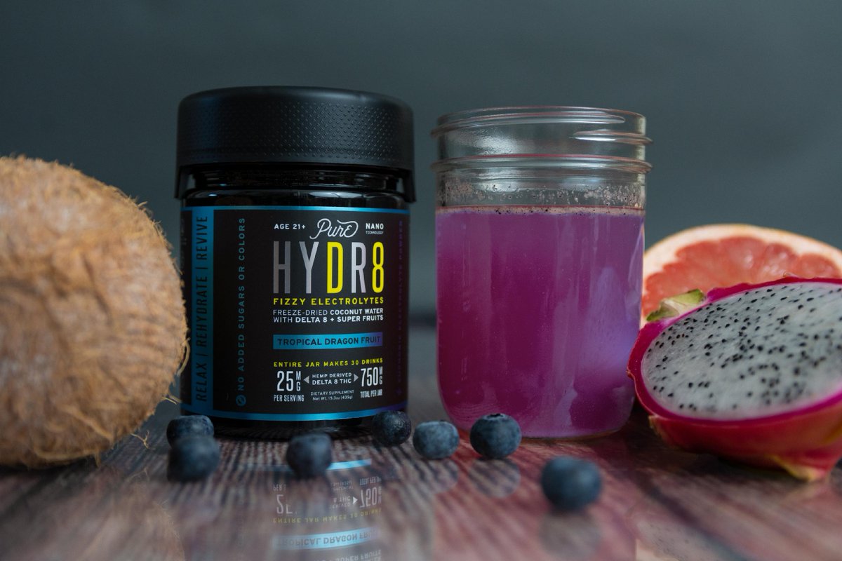 Primary_Jane's tweet photo. Fizzy, euphoric, relaxing, mind-bending, all natural, hydrating and super-fruity are just some of the terms used to describe our 𝓟𝓾𝓻𝓮 HY𝗗R𝟴 electrolyte drink mix. If you haven't tried it, you're missing out!
.
.
.
.
.
.
.
.
.
. #primaryjane #hempextract #adaptogens #hemp... https://t.co/W4oteFA7us