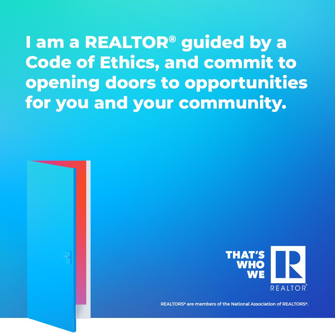 MOREALTORS's tweet photo. REALTORS® are experts in the communities in which they live and work. It starts with you, a REALTOR® guided by a Code of Ethics and the doors we open together. #ThatsWhoWeR https://t.co/UVMJGinhFS