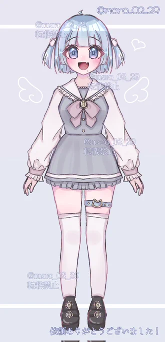立ち絵依頼!  #有償依頼  #デジタルイラスト  #イラスト  #量産型  #水色系統 
