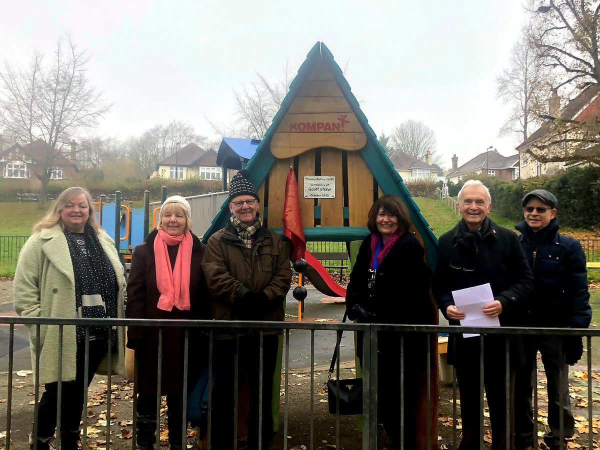 PurleyRotary's tweet photo. We were joined by Sue Bennett, Deputy Civic Mayor, for official opening of the Music and Theatre cottage in #Purley #Rotary Field. President Andrew gave us a speech, members tried out the musical instruments, and the plaque in memory of Geoff Shaw was unveiled. https://t.co/O4aRPYkhaL