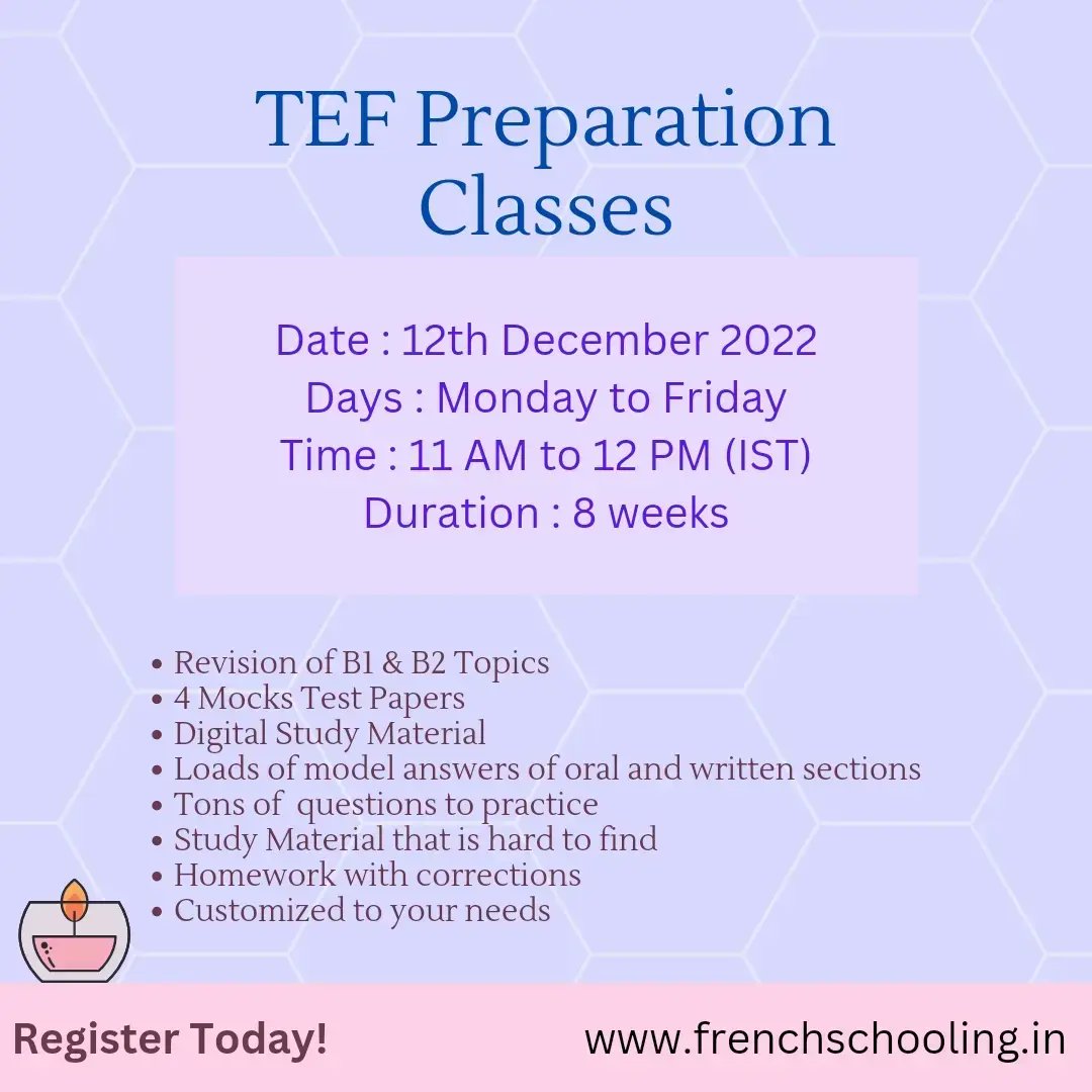 frenchschooling's tweet photo. Join us today!!!
📖 Enroll with us for French A1, A2, B1,B2 levels
📖 Prepare for DELF , TEF, TCF exams
📩 Message to book a Free Demo now.
https://t.co/7xoVZJ6Svi
IST (Indian Standard Time)
#learnfrenchonline #frenchenglish #tef #frenchclass https://t.co/HGhCiSdYxO