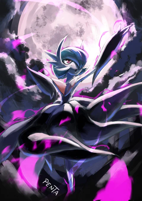 サーナイト。ムーンフォーース#ポケモン版深夜の真剣お絵描き60分一本勝負 