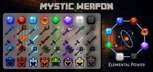 MCPEDL's tweet photo. Mystic Weapon - Addon - https://t.co/HLsyYTCYzC - By @Vechrozilator3 https://t.co/maEZrlas6s