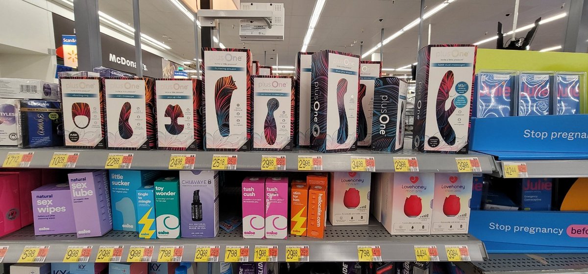 OneHersheyKiss's tweet photo. Target & CVS trending for sex toys. Walmart already has their line at the special register up front including the morning after stuff. Y'all got these stores trending 4 all the wrong reasons lol. Especially that delusional bitch Majorie Greene #Walmart #TargetandCvs #Target #Cvs https://t.co/jCgPrVzZK5