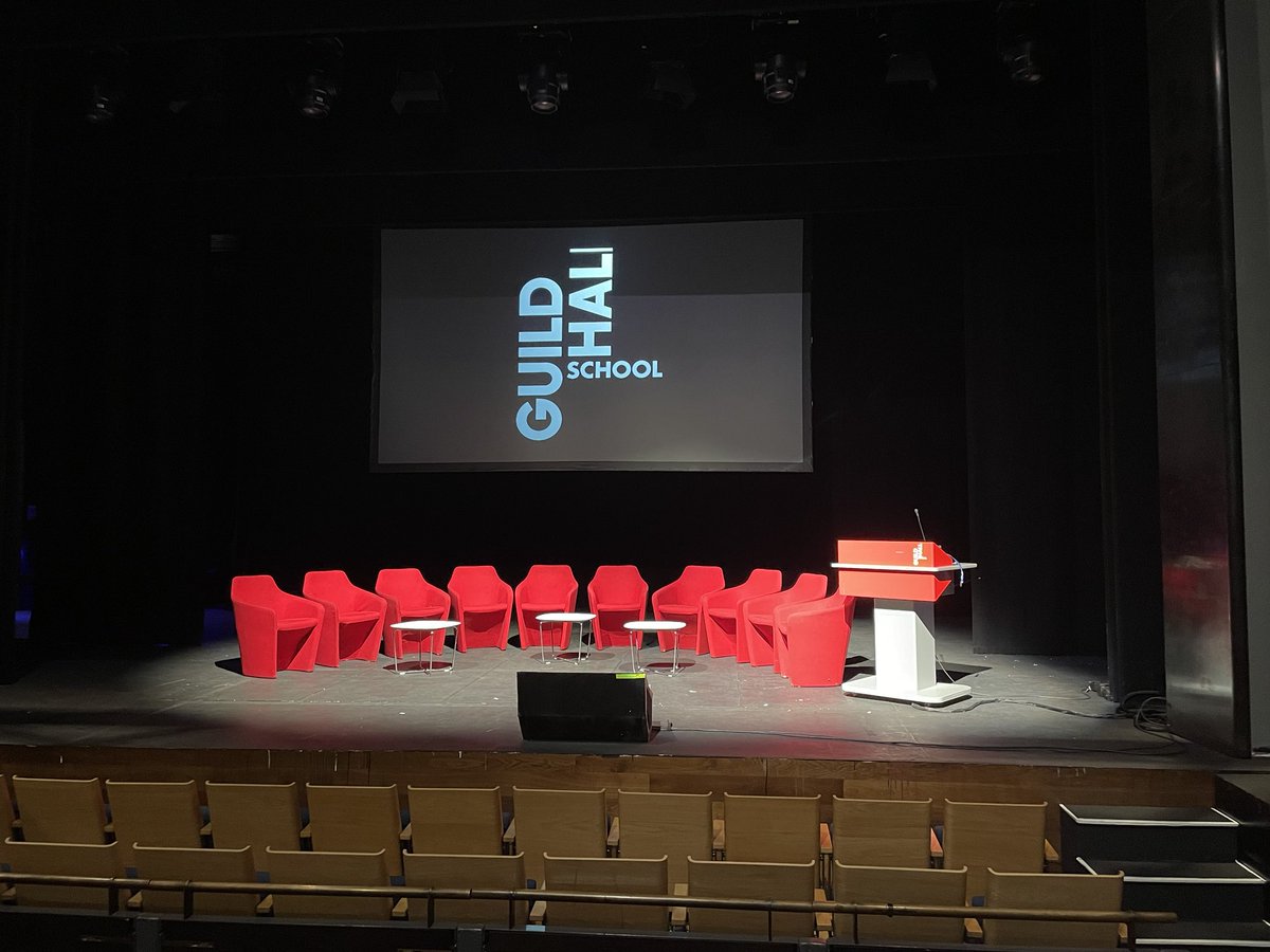 The stage is set for #SIMMposium7 at ⁦<a href="/guildhallschool/">Guildhall School of Music & Drama</a>⁩ with ⁦<a href="/simmplatform/">simm</a>⁩ .  Can’t wait for the knowledge exchange on social impact of making music to begin tomorrow morning!