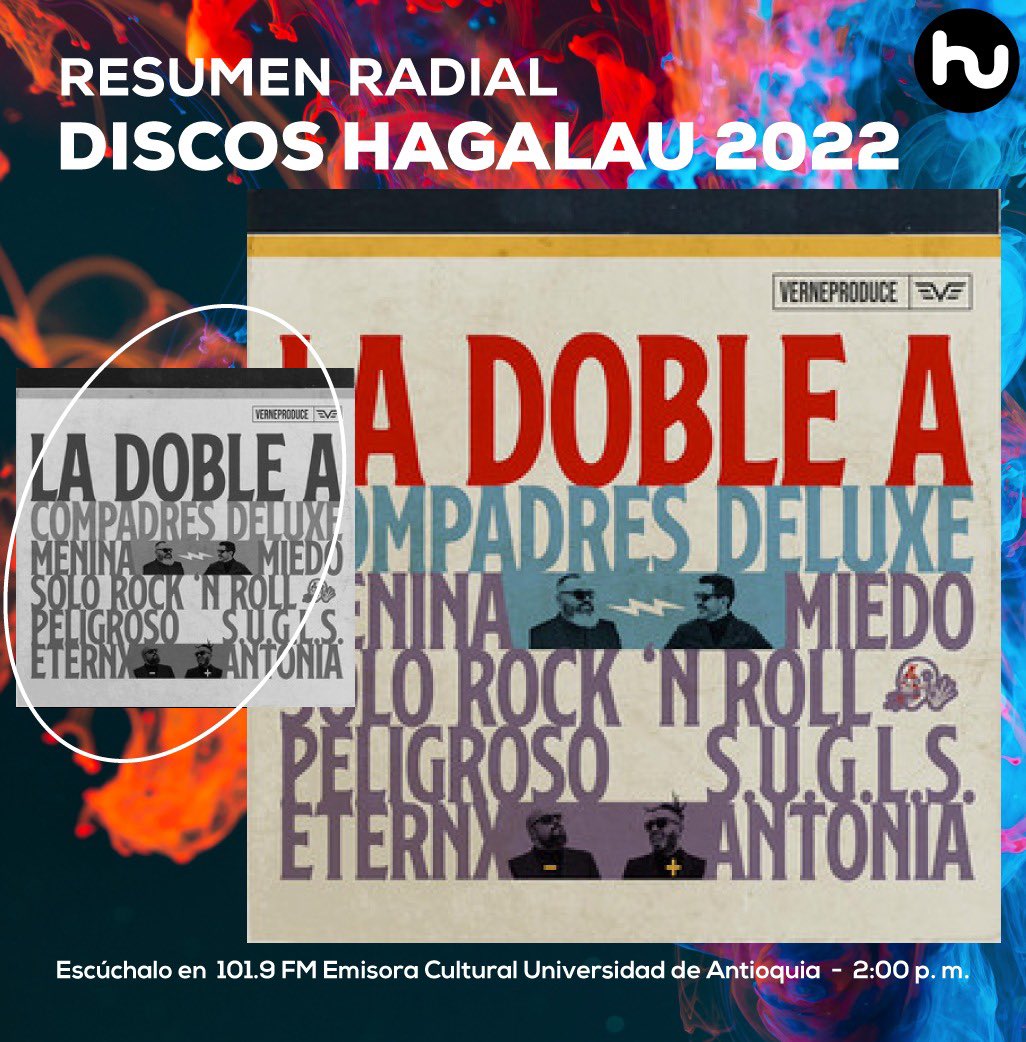 Hoy domingo avanza el Resumen HagalaU con los recientes discos de <a href="/lilithcolombia/">LILITH</a> y <a href="/doblearock/">La Doble A</a>. 

🕑 2:00 a 3:00 p. m. 
📻 <a href="/emisoraudea/">Emisora Cultural UdeA</a> 101.9fm

#HagalaU22años #HagalaUescultura