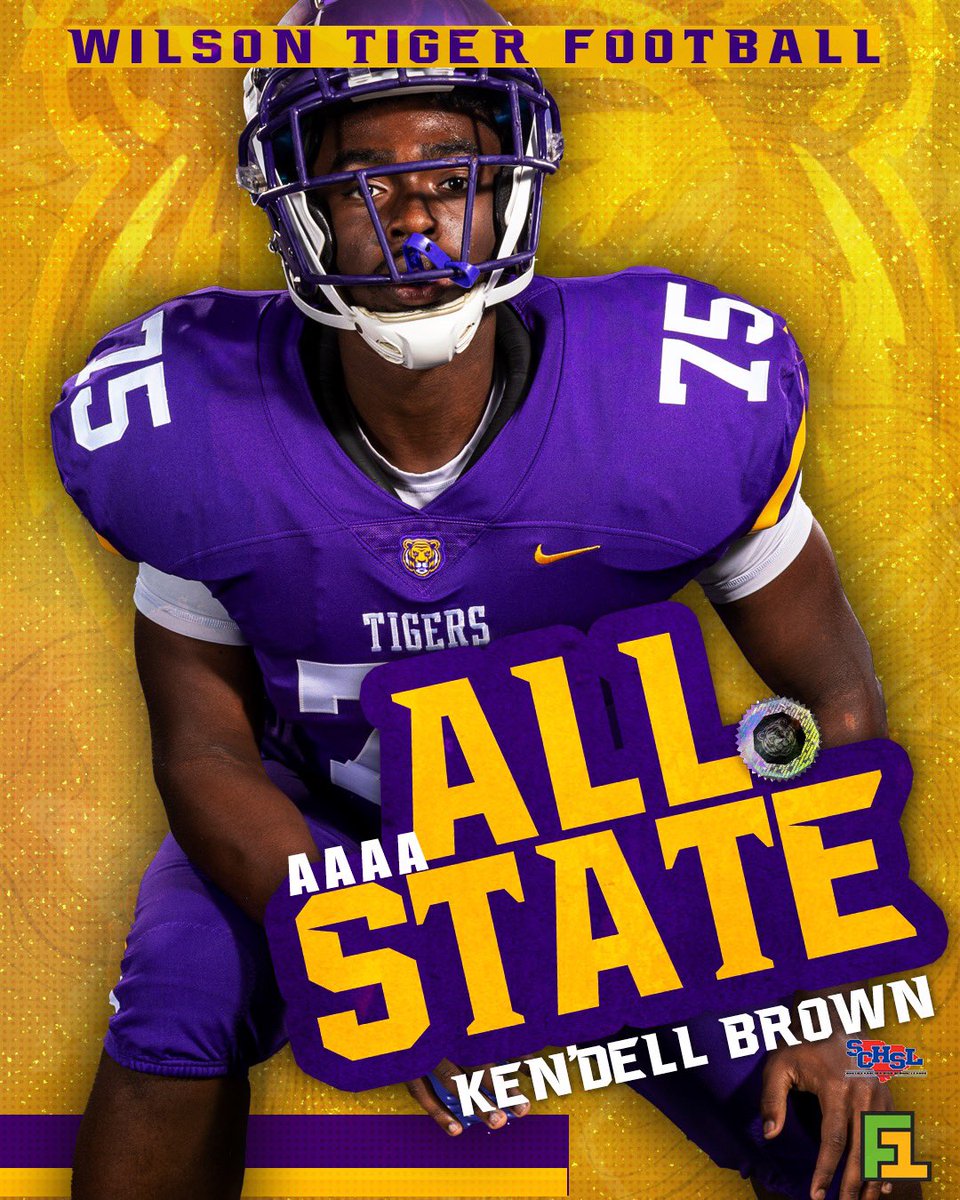 WHSTigers_FB's tweet photo. Congratulations to @Kbrown751 for being selected as All State OL. #Thrive #GRIT #HPO #LL7 

@NPCoachJeff 
@SCVarsity
@tigers_wilson
@WilsonHigh_F1S
@CoastalFootball
@GamecockFB
@ClemsonFB
@Wofford_FB
@SCState_Fb
@PaladinFootball 
@CitadelFootball
@CSUFB
@GoTigers_BC https://t.co/6gzIMYcFAl