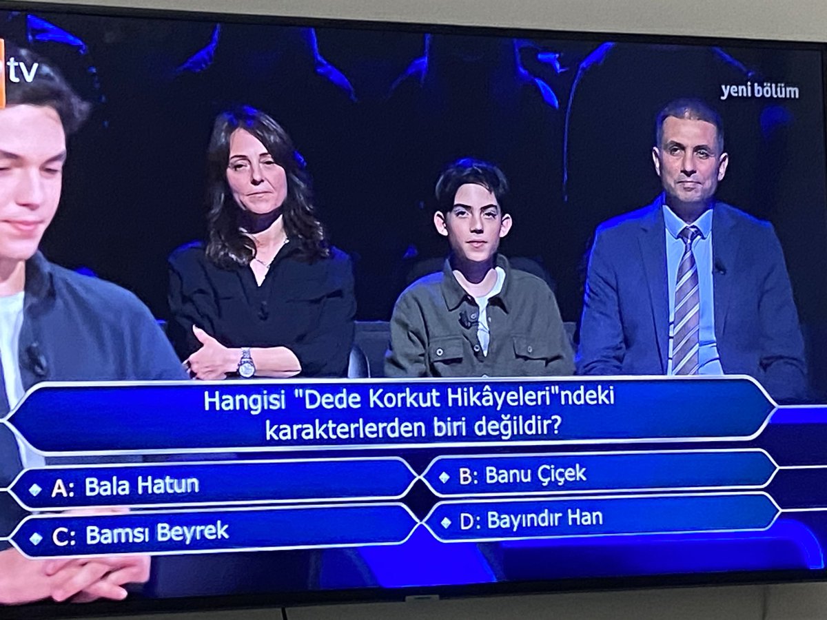 Kim milyoner olmak ister yarışmasındaki 1 milyonluk soru
#milyonluksoru
#KonyadaNeOluyor 
Kenan İmirzalıoğlu
#6bin